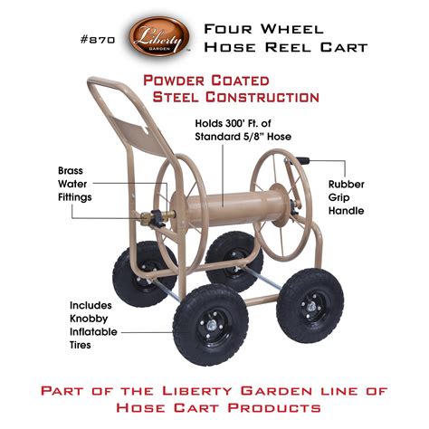 Snapklik.com : Liberty Garden Industrial 4 Wheel 300 Foot Of 0.625 Inch ...
