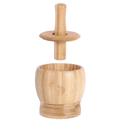 Buy Wooden Pestle and Mortar Set Wood Bamboo Molcajete Mortar and ...