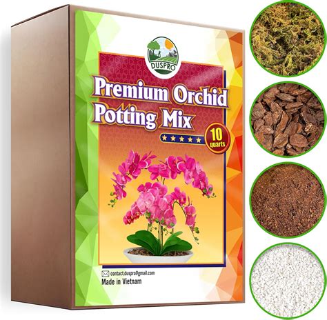 Amazon.com : DUSPRO Orchid Potting Mix for Repotting with Moss Pine ...