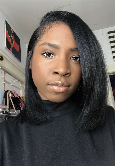 Neck Length Flat Iron Hairstyles For Black Short Hair - Fade Haircut Styles