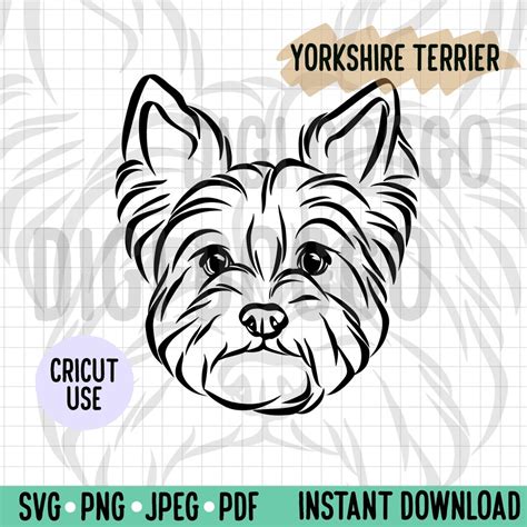 Yorkshire Terrier Outline SVG/ Yorkie Dog Line Art Vector/ Dog Breed Digital Download for Cricut ...