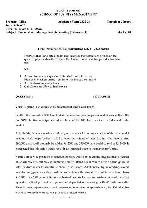 QP MBA Financial AND Management Accounting 803FI0C002 Trimester I Cjj8n ...