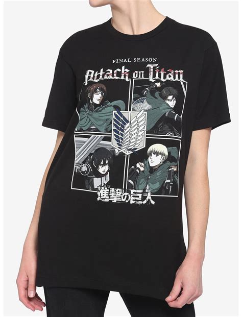 Attack On Titan Final Season Quad Boyfriend Fit Girls T-Shirt | Hot Topic