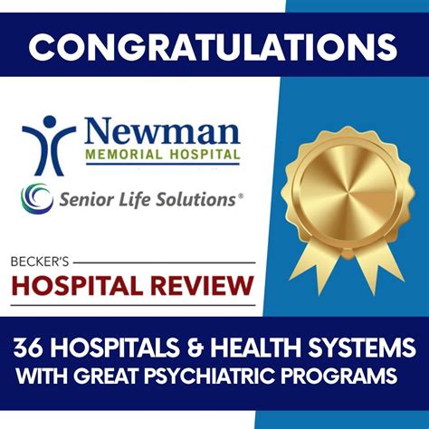 Becker’s Hospital Review included Newman Memorial Hospital’s Senior ...