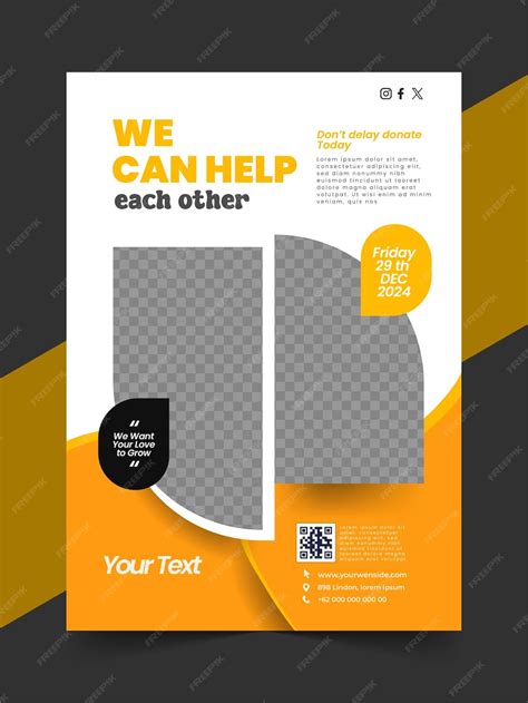Vector fundraising poster template | Premium Vector