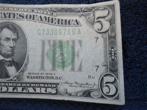 Vintage Five Dollar Bill 1934-A | #4694113635