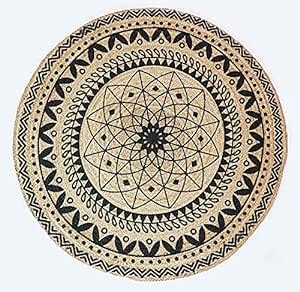 Buy THE HOME TALK Natural Handcrafted Braided Round Jute Rug - 90CM ...