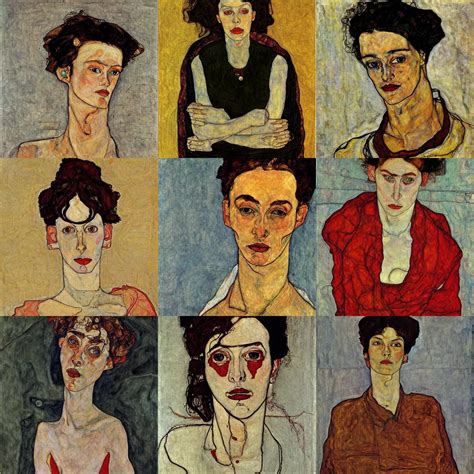 beautiful woman portrait, by Egon Schiele | Stable Diffusion