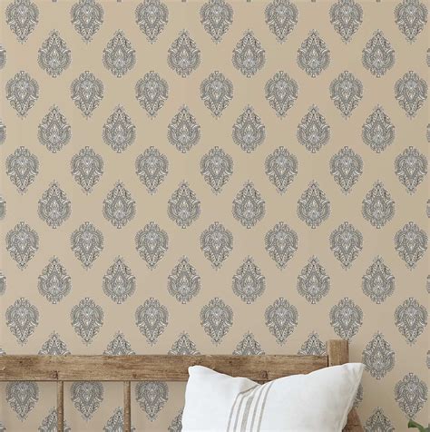 S4Sassy Boho Block Print Wallpaper - Asian Style Walls Covering, 25 x ...
