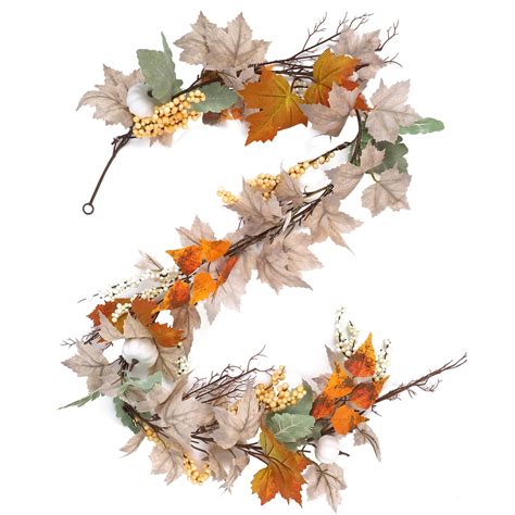 Amazon.com: winemana Fall Garland Decor, Maple Leaves Garlands ...
