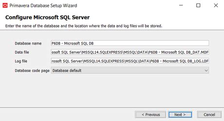 Primavera Database Setup Wizard 的图像结果