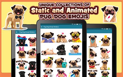 Pug Dog Sticker Emojis - Gif Animated Keyboard App - App on Amazon Appstore