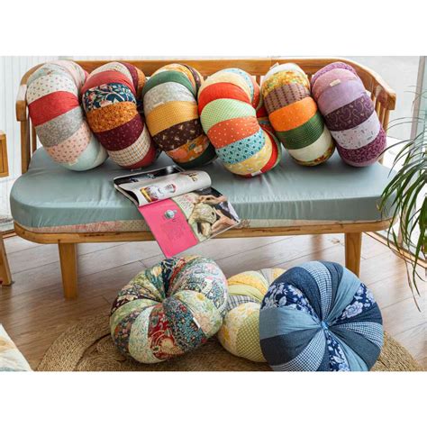 Gối tựa sofa, gối bí ghép vải Handmade nhiều màu LEE CORNER, may 2 lớp ...