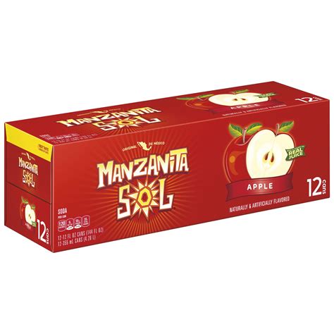 Manzanita Sol Apple Flavored Soda Pop, 12 oz, 12 Pack Cans