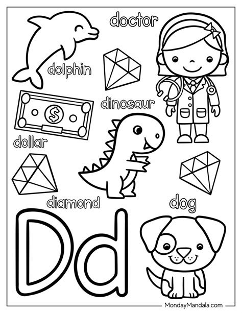 20 Letter D Coloring Pages (Free PDF Printables) | Preschool letters ...