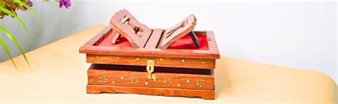 Santarms Wooden Brass Inlay Holy Book Box with Stand – Handcrafted ...