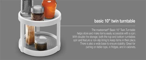 Roktry 2 Tier Turntable Cabinet Organizer, Non Skid Rotating Spice Rack ...