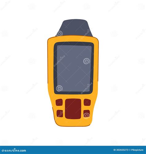 Geocaching Gps Device With Track To A Cross Cartoon Vector ...