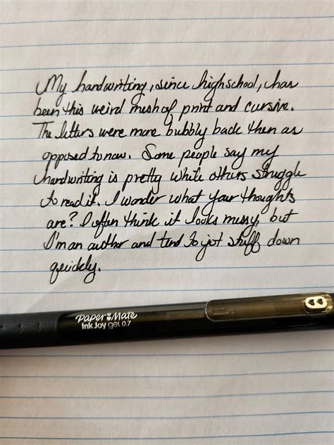 Are you able to easily read my handwriting or is it difficult for you ...