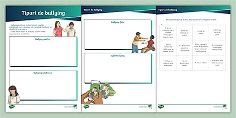Tipuri de bullying – Activitate de sortare