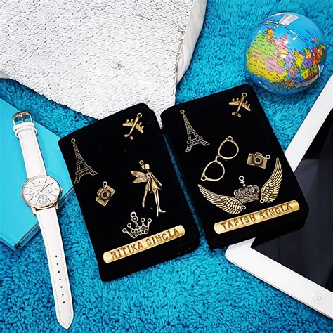 Personalised Black Velvet Passport Cover | TPC Gifts