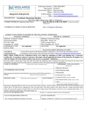 Fillable Online midlandstech DESCRIPTION Coordinate Measuring Machine ...