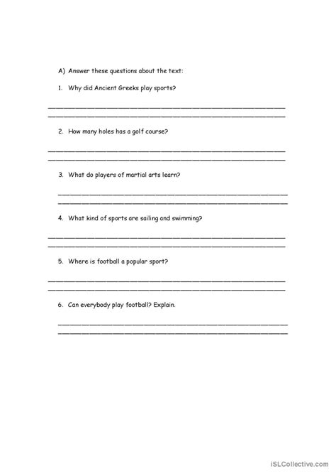 Sports Worksheet 的图像结果