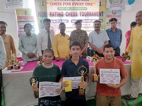 Rupesh B Ramchandra is the winner of Chess for Everyone Rating Open in ...