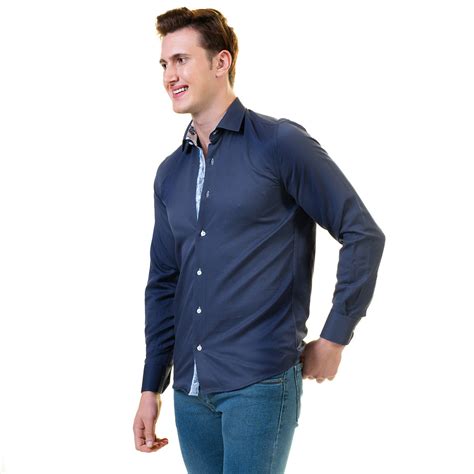 Navy Blue Dress Shirts For Men
