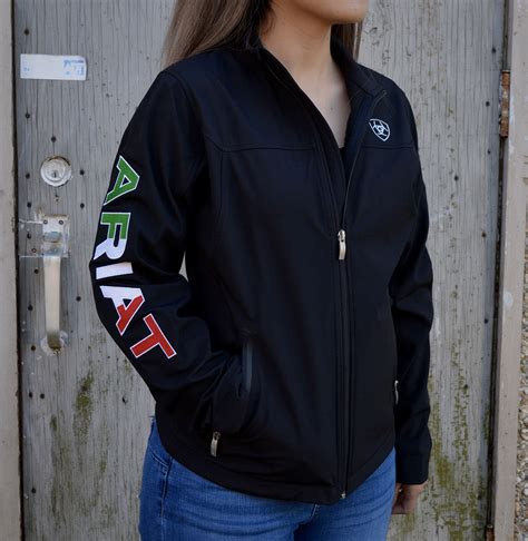 Ariat: Women Mexico Flag New Team Softshell Black Jacket – La Raza Western Wear