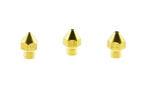 3qty 3D Printer Larger Size Brass Extruder Mk7 Mk8 Nozzles 1.0mm 1.5mm ...