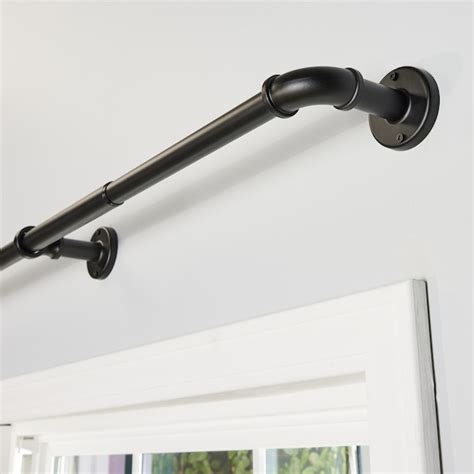 allen + roth 36-in to 72-in Black Steel Single Curtain Rod FSI 1301A ...