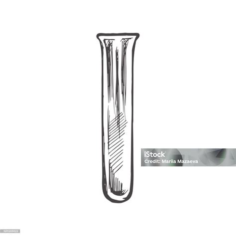 Vector Handdrawn School Illustration Detailed Retro Style Test Tube ...