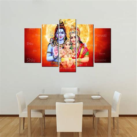 Decoration Stickers 79 cm Mahadev Paarwati Maa Ganpati Bappa Five Piece ...
