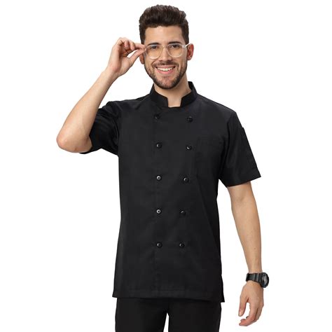 Basic Unisex Chef Coat - Black with Free Embroidery