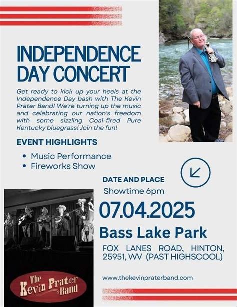 Bass Lake Park July 4th Celebration with The Kevin Prater Band, Bass ...