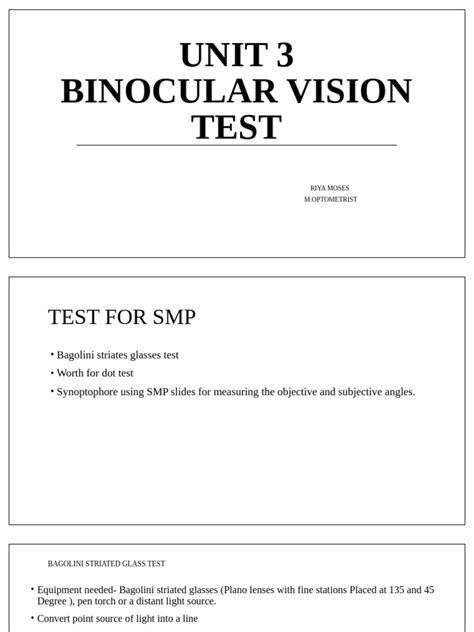 Image result for Binocular Vision Test