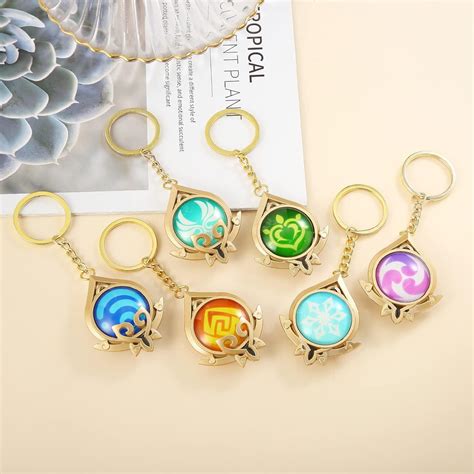 Buy Genshin Impact Mondstadt and Liyue Vision Keychain ，Game Character ...