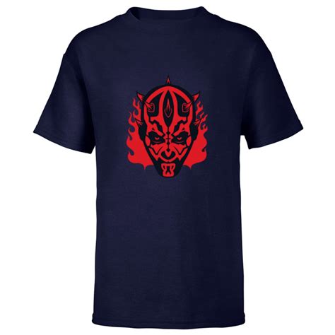 Star Wars Darth Maul Dark Side Villains Head Gothic Flames - Short ...