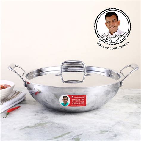 Wonderchef Nigella 3-Ply Stainless Steel Kadhai 20cm