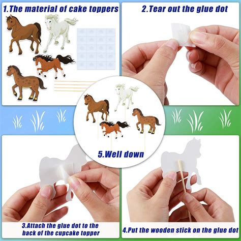 48 Pieces Horse Cupcake Toppers Horse Racing Cake Toppers Equestrian ...