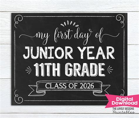 First Day of 11th Grade Sign First Day of Junior Year Sign,class of ...
