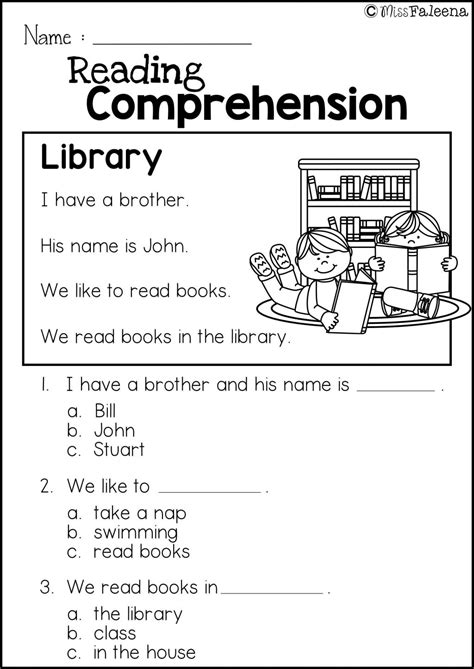 2nd Grade Reading Comprehension Worksheets Multiple Choice - Free Printable