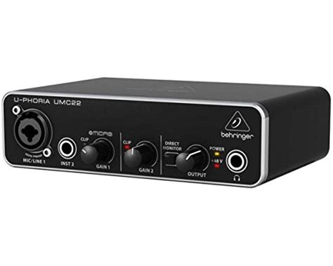 Behringer U-PHORIA UMC22 Audiophile 2x2 USB Audio Interface with MIDAS ...