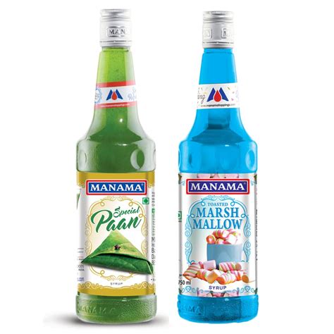 Manama Paan Syrup and Marshmallow Syrup, 750ML Each, Mixer for ...