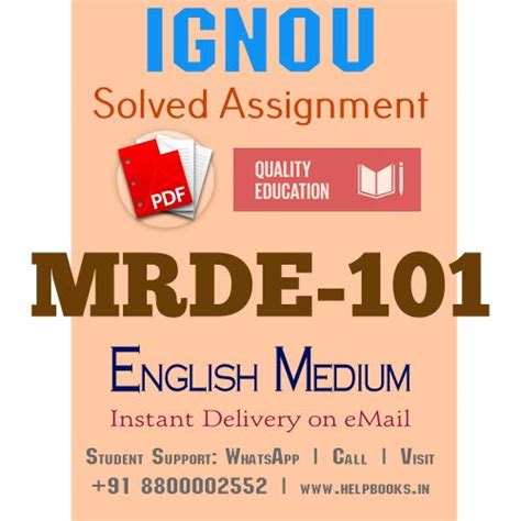 Buy MRDE101 IGNOU Solved Assignment 2020-2021 (English Medium) MRDE-101 ...