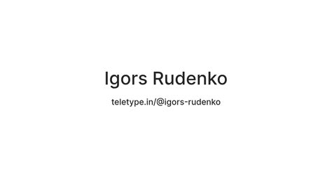 Igors Rudenko — Teletype