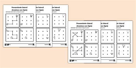 Hoja de actividad: Pensamiento lateral (Caminos con lápiz)