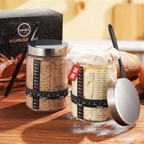 Sourdough Starter Jar Kit Sourdough Bread Baking Supplies Set 39Oz ...