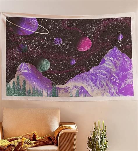 SheetKart Space Tapestry - Aesthetic Bohemian Wall Hanging Mountain and ...
